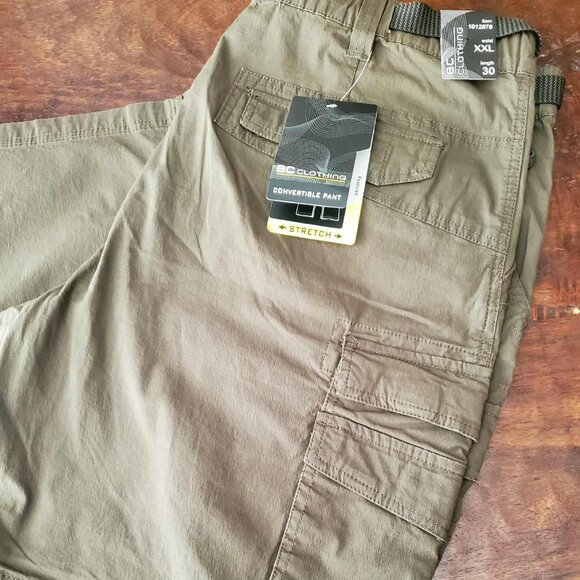 NEW Men's Cargo Convertible Pant (Green) - Picture 2 of 12